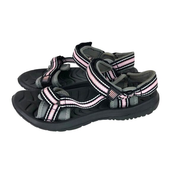 Beach Basics Womens SIze 6 Pink & Gray Adjustable Sandals Beach Pool Lake - Picture 4 of 12